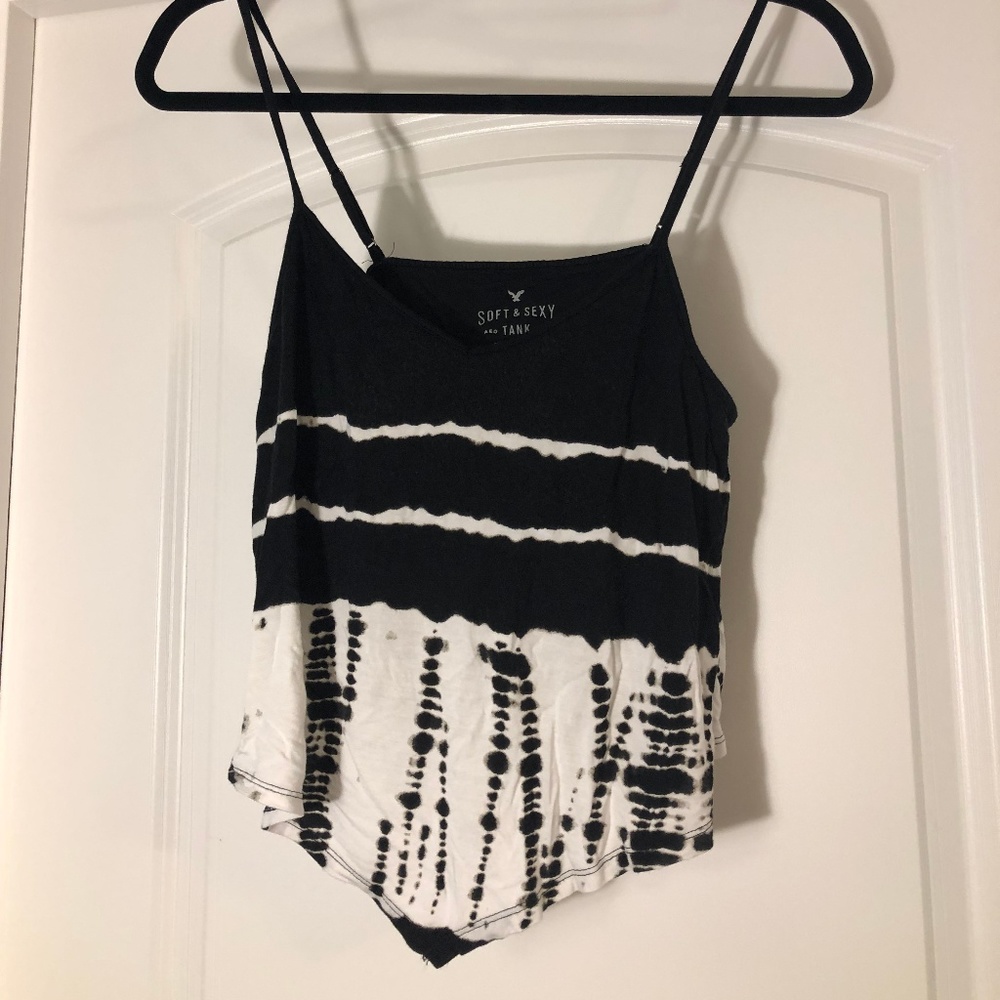 Black and White Cropped Tank Top